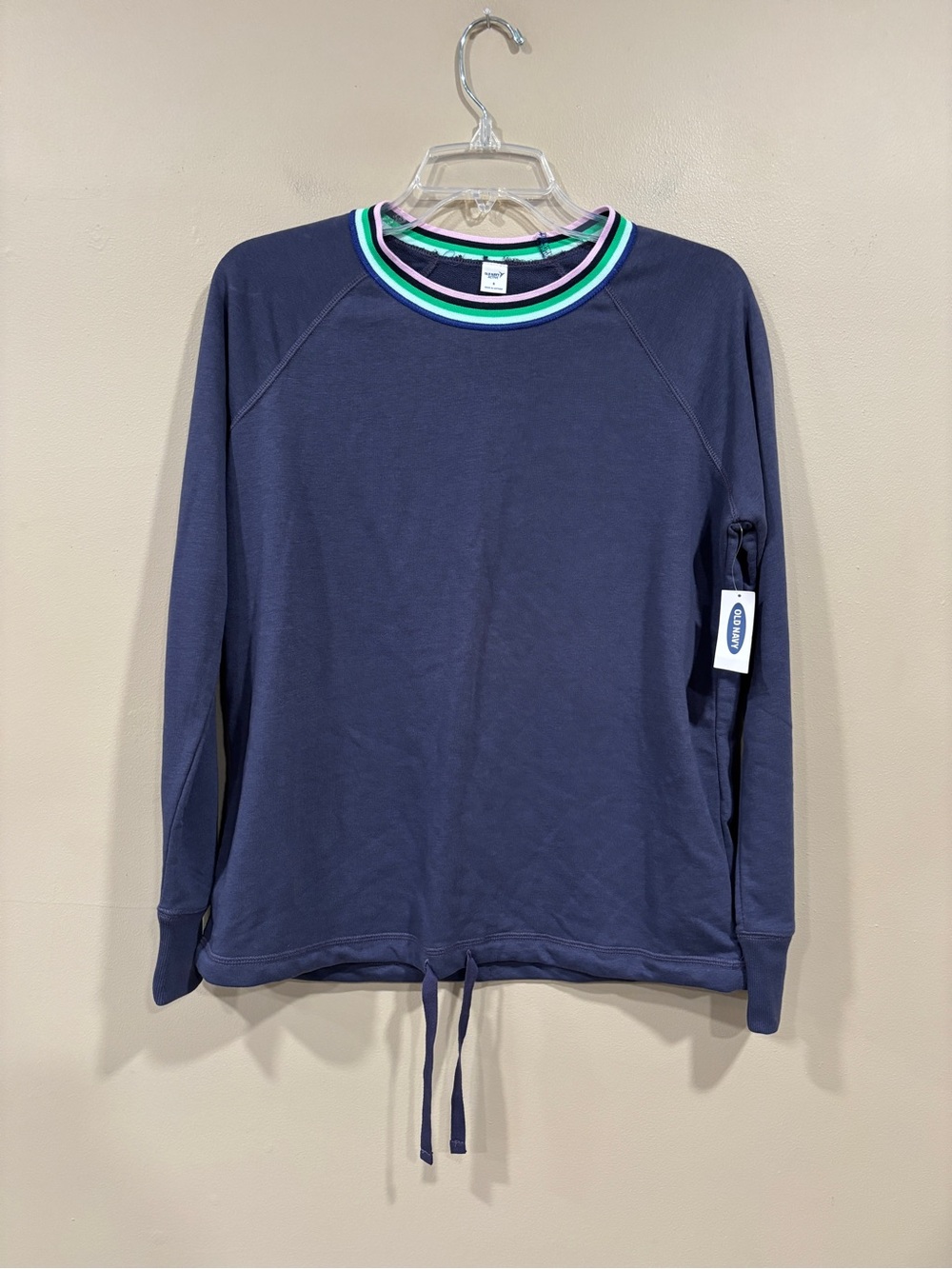 Old Navy Active Women’s Purple Striped Collar Pullover Size S NWT